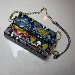 Colorful Snakeskin Chain Bag